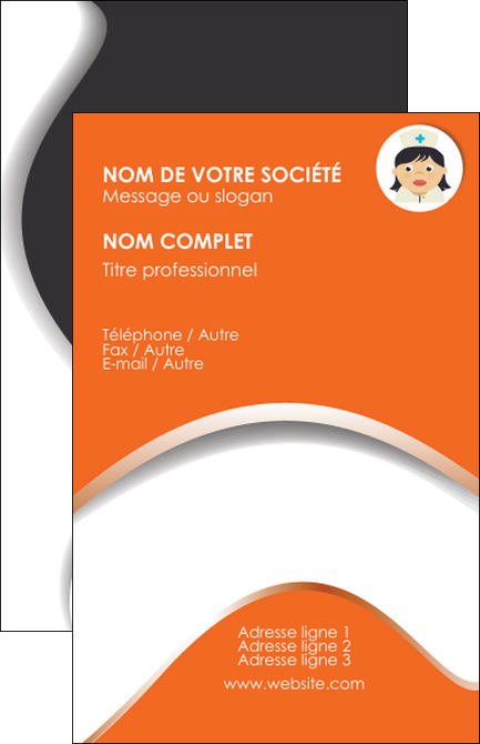 personnaliser maquette carte de visite infirmier infirmiere infirmiere infirmerie blouse MIDBE32427