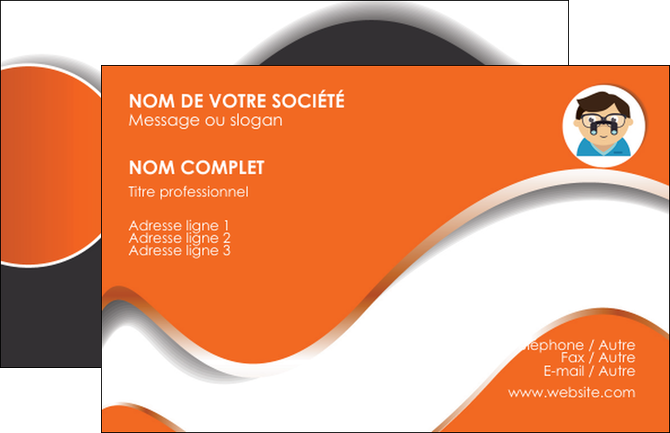 maquette en ligne a personnaliser carte de visite infirmier infirmiere opticien lunetier optometristes MIDBE32513