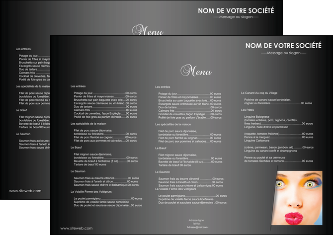 imprimerie set de table centre esthetique  maquillage beaute couleur MFLUOO32543