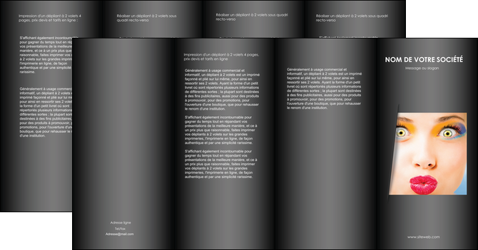 maquette en ligne a personnaliser depliant 4 volets  8 pages  centre esthetique  maquillage beaute couleur MFLUOO32551