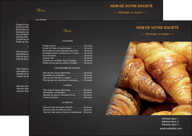 maquette en ligne a personnaliser set de table boulangerie maquette boulangerie croissant patisserie MID33093