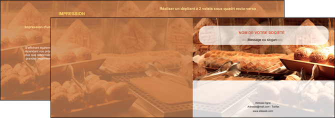 imprimer depliant 2 volets  4 pages  patisserie pain brioches boulangerie MIDLU33187