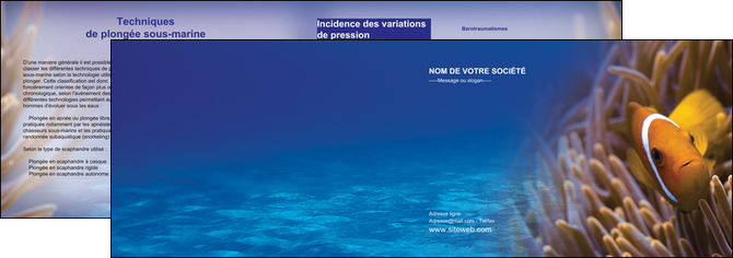 realiser depliant 2 volets  4 pages  paysage belle photo nemo poisson MIDBE33459