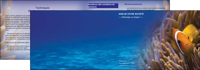 realiser depliant 2 volets  4 pages  paysage belle photo nemo poisson MIDBE33461