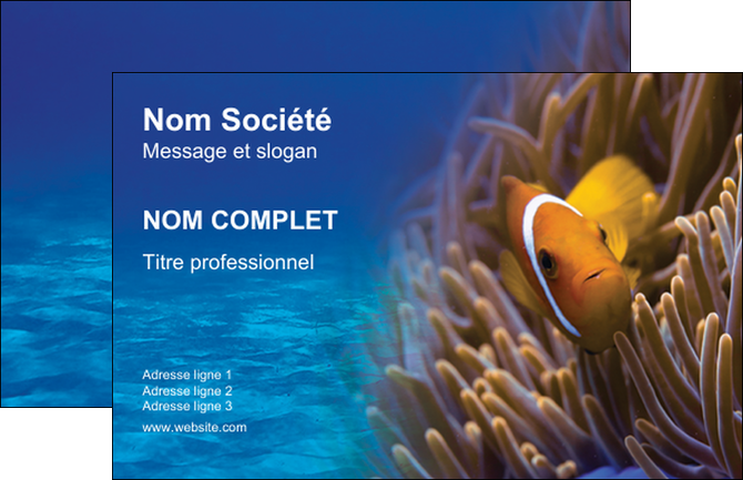 creer modele en ligne carte de visite paysage belle photo nemo poisson MIDBE33467