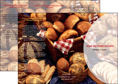 imprimerie depliant 3 volets  6 pages  boulangerie pain brioches boulangerie MLIG33483