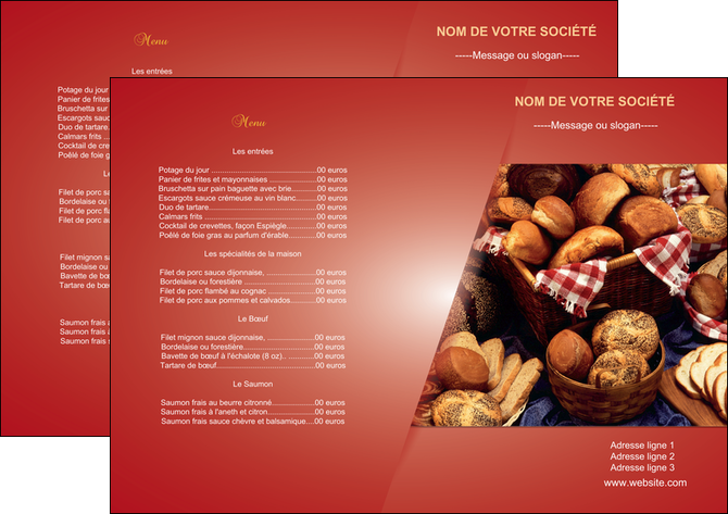 realiser set de table boulangerie pain boulangerie patisserie MID33707