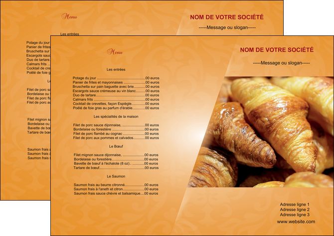 faire modele a imprimer set de table boulangerie croissants boulangerie patisserie MID33737