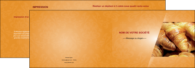maquette en ligne a personnaliser depliant 2 volets  4 pages  boulangerie croissants boulangerie patisserie MID33753