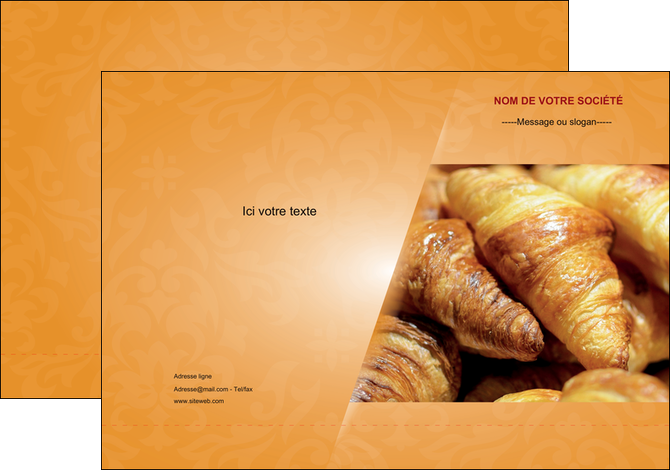 personnaliser modele de pochette a rabat boulangerie croissants boulangerie patisserie MID33755