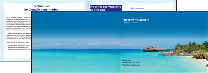 imprimerie depliant 2 volets  4 pages  paysage plage vacances tourisme MIDBE33831