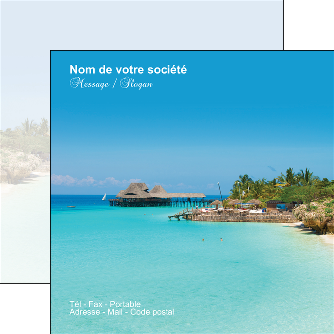 creation graphique en ligne flyers paysage plage vacances tourisme MIDBE33845