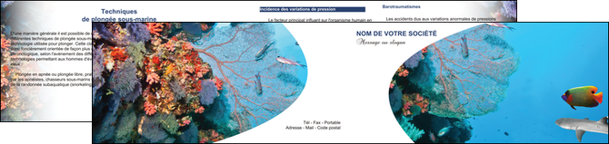 imprimer depliant 2 volets  4 pages  chasse et peche plongeur corail poissons MIDBE33863