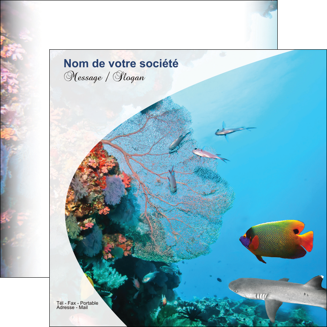 imprimerie flyers chasse et peche plongeur corail poissons MIDBE33881