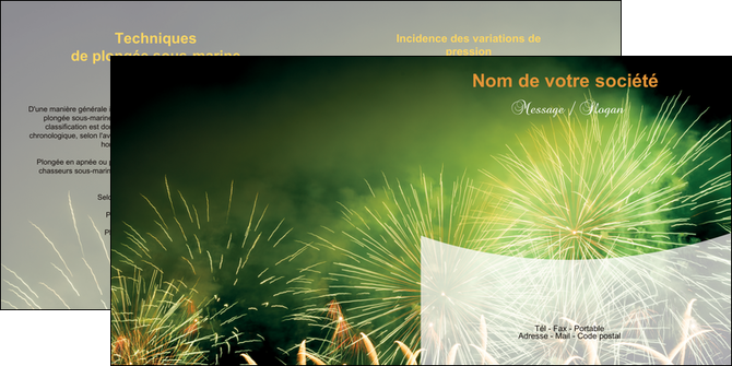 modele en ligne depliant 2 volets  4 pages  artificier feu dartifice artifice MLIG34111