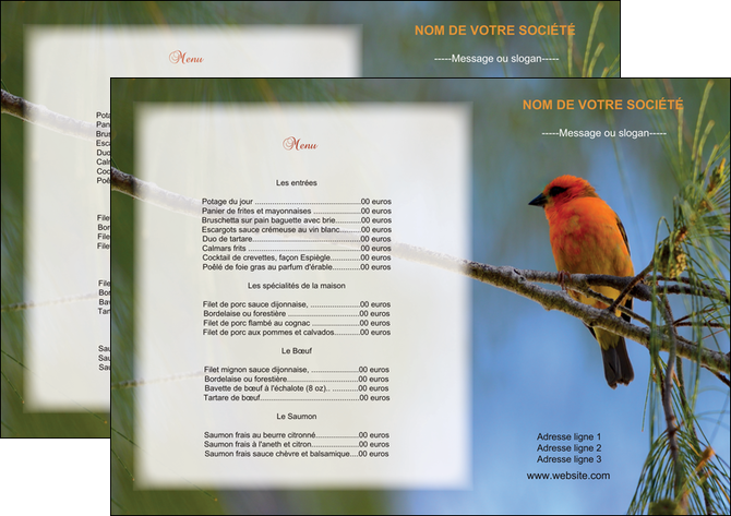 realiser set de table metiers de la cuisine menu restaurant liste de menu set de table MIDBE34257