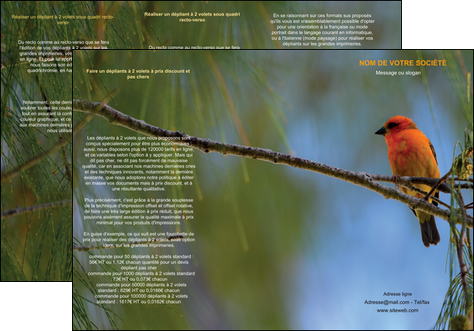 imprimerie depliant 3 volets  6 pages  paysage nature parc naturel animaux parc naturel des oiseaux MIDBE34263