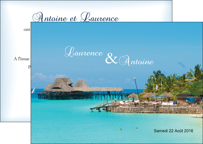 personnaliser maquette flyers paysage faire part de mariage carte de mariage invitation mariage MIDBE34349