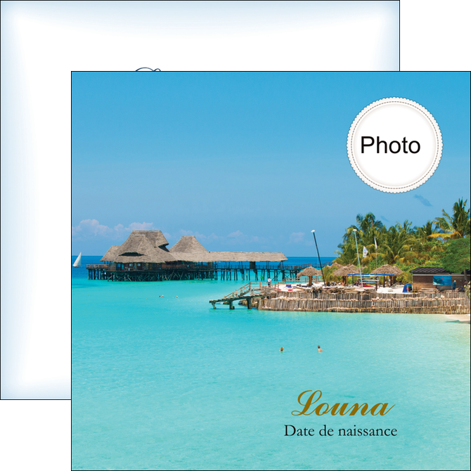 maquette en ligne a personnaliser flyers paysage faire part de naissance carte pour naissance plages MIDBE34357