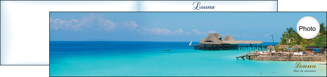 imprimerie depliant 2 volets  4 pages  paysage faire part de naissance carte pour naissance plages MIDBE34359