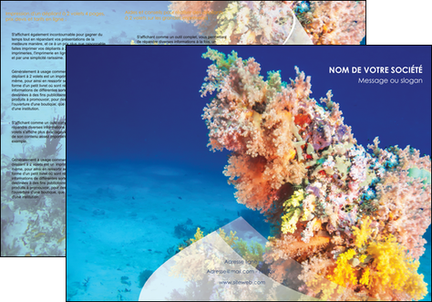creation graphique en ligne depliant 3 volets  6 pages  plongee  plongee plongee sous marine centre de plongee MIDBE34381