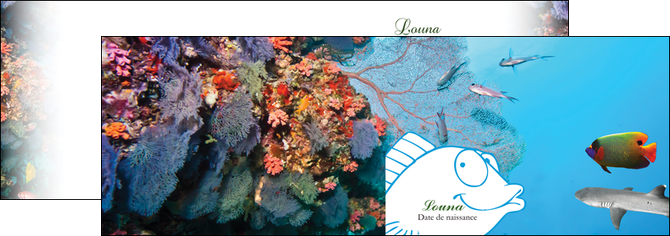 creation graphique en ligne depliant 2 volets  4 pages  chasse et peche plongeur corail poissons MIDBE34429