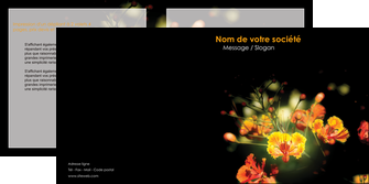 faire modele a imprimer depliant 2 volets  4 pages  fleuriste et jardinage fleur luxe noire MLGI34785