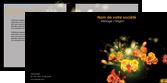 faire modele a imprimer depliant 2 volets  4 pages  fleuriste et jardinage fleur luxe noire MLGI34785