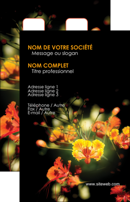 modele en ligne carte de visite fleuriste et jardinage fleur luxe noire MFLUOO34787