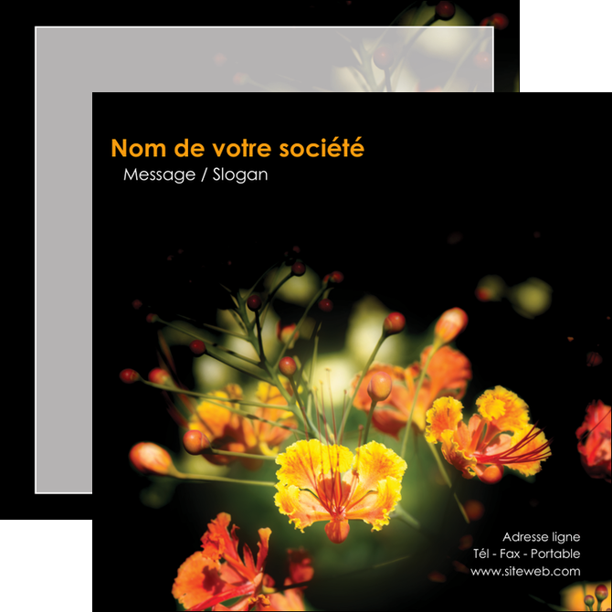 faire modele a imprimer flyers fleuriste et jardinage fleur luxe noire MFLUOO34789