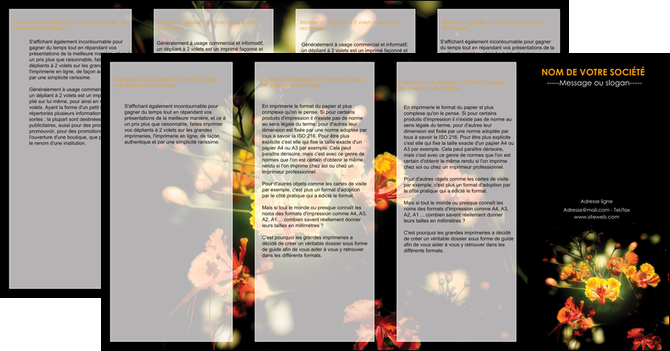 exemple depliant 4 volets  8 pages  fleuriste et jardinage fleur luxe noire MFLUOO34795