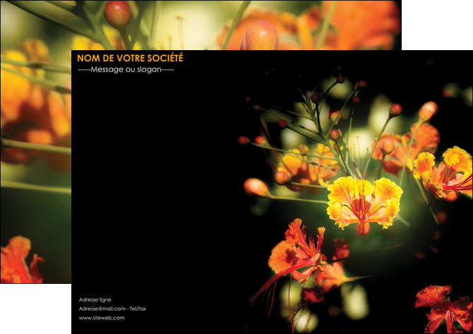 personnaliser modele de affiche fleuriste et jardinage fleur luxe noire MFLUOO34797