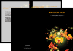creer modele en ligne depliant 2 volets  4 pages  fleuriste et jardinage fleur luxe noire MLGI34803