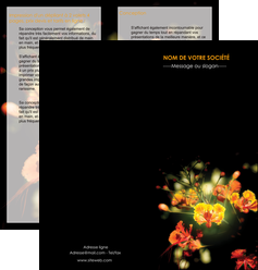 imprimer depliant 2 volets  4 pages  fleuriste et jardinage fleur luxe noire MLGI34805