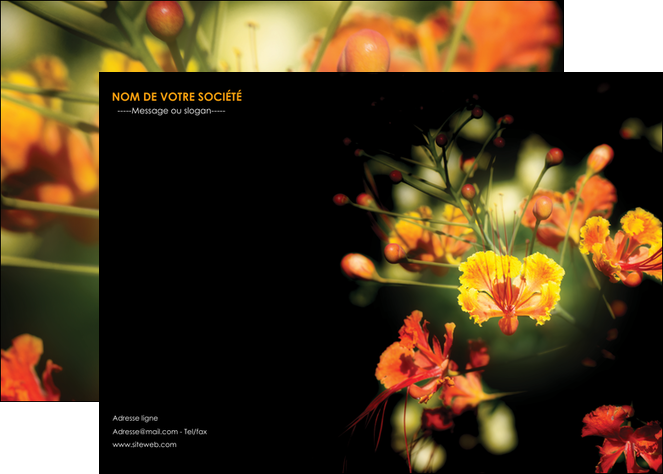 creer modele en ligne affiche fleuriste et jardinage fleur luxe noire MFLUOO34807