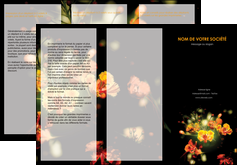 imprimer depliant 3 volets  6 pages  fleuriste et jardinage fleur luxe noire MLGI34809