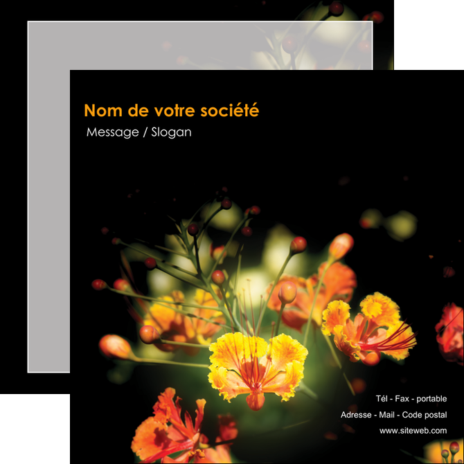 faire flyers fleuriste et jardinage fleur luxe noire MFLUOO34815