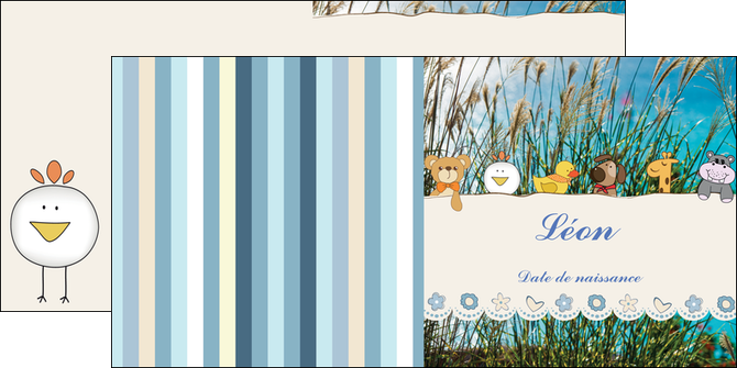 creer modele en ligne depliant 2 volets  4 pages  faire part de naissance carte de naissance carton invitation naissance MIDBE34823