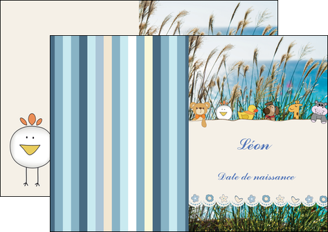 modele depliant 2 volets  4 pages  faire part de naissance carte de naissance carton invitation naissance MIDBE34825