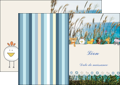 modele depliant 2 volets  4 pages  faire part de naissance carte de naissance carton invitation naissance MIDBE34825