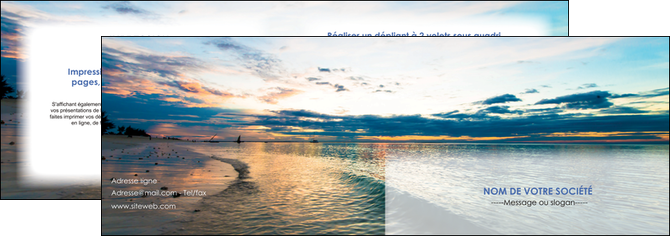 imprimerie depliant 2 volets  4 pages  sejours mer nature ciel MIDBE34851