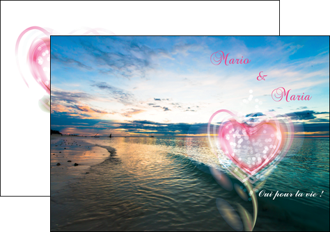 imprimerie depliant 2 volets  4 pages  faire part de mariage invitation mariage noces MLIG34869