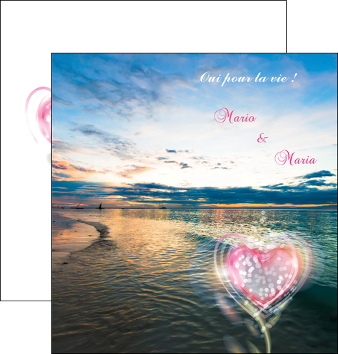 imprimer depliant 2 volets  4 pages  faire part de mariage invitation mariage noces MLIG34877