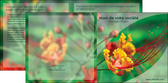 modele depliant 2 volets  4 pages  fleuriste et jardinage nature colore couleurs MLGI34901