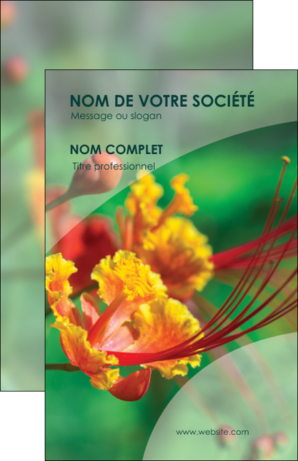 faire modele a imprimer carte de visite fleuriste et jardinage nature colore couleurs MLGI34903