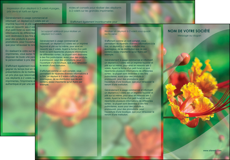 modele en ligne depliant 3 volets  6 pages  fleuriste et jardinage nature colore couleurs MLGI34915