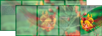 faire depliant 4 volets  8 pages  fleuriste et jardinage nature colore couleurs MLGI34923