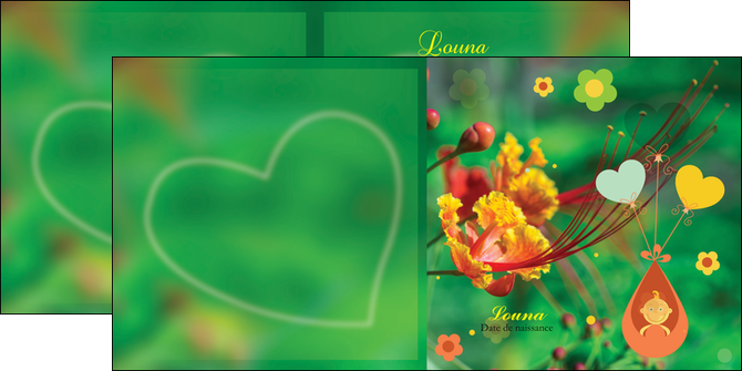 modele en ligne depliant 2 volets  4 pages  fleur naissance nature MIDBE34957