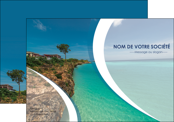 modele flyers sejours mer plage bord de mer MID35039
