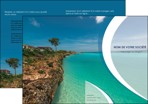 modele depliant 2 volets  4 pages  sejours mer plage bord de mer MID35043